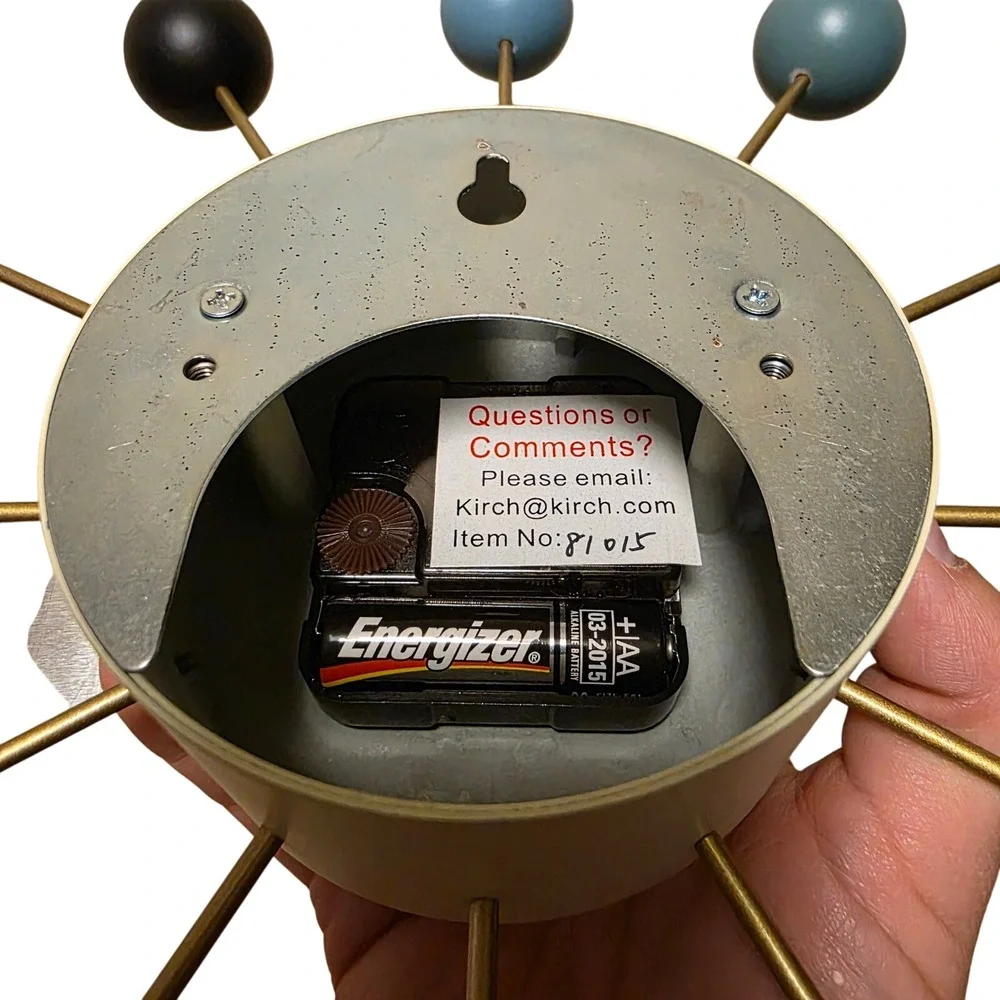 George Nelson Style Mid Century Modern Atomic Starburst Wall Clock Colorful Ball
